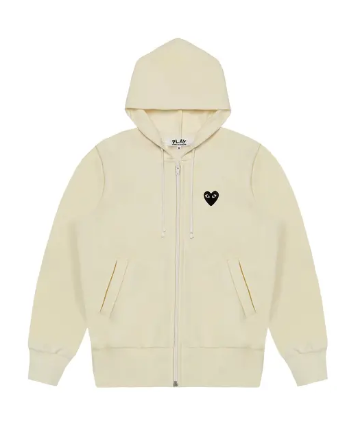 Comme des Garçons PLAY Zip-Up Sweatshirt 'WhiteBlack'