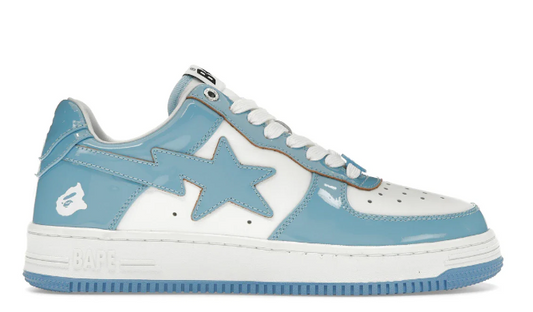 A Bathing Ape Bape Sta Cuir Verni Bleu Blanc