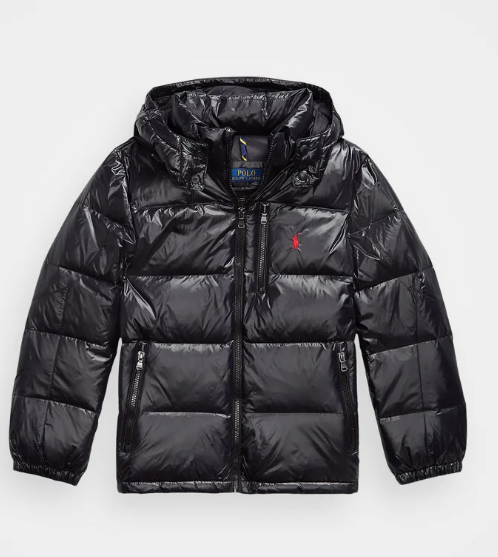 Polo Ralph Lauren GLOSSED DOWN HOODED JACKET - Doudoune - polo black